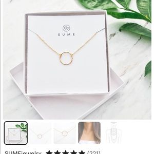 Gold circle/ karma necklace